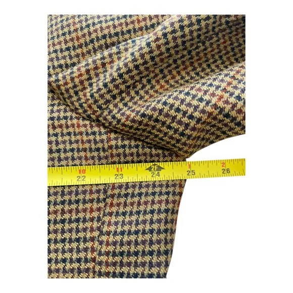 David G. Cotugno Mens 2 Button Silk Wool Blazer Jacket Beige Yellow Houndstooth - Picture 8 of 14